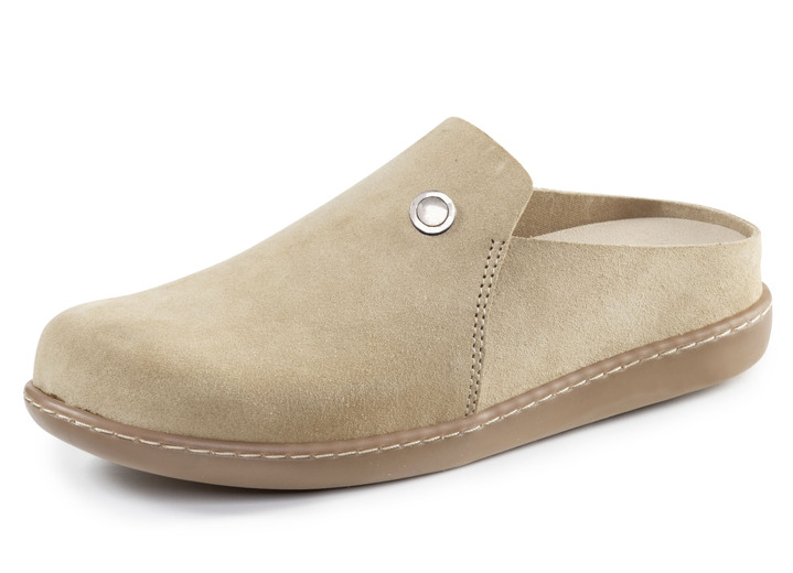 Sandalettes & slippers - ELENA EDEN suède klomp, in Größe 036 bis 042, in Farbe BEIGE Ansicht 1