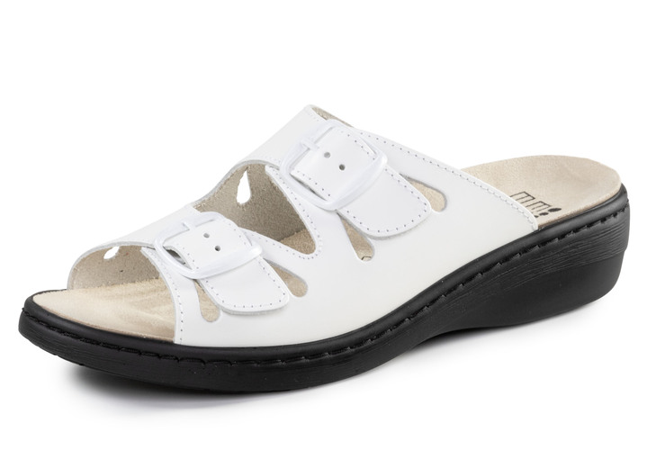 Sandalettes & slippers - ELENA EDEN muiltjes van nappaleer, in Größe 036 bis 043, in Farbe WEISS Ansicht 1
