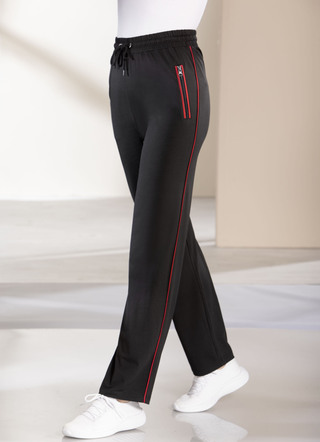 Casual broek met contrasterende biezen