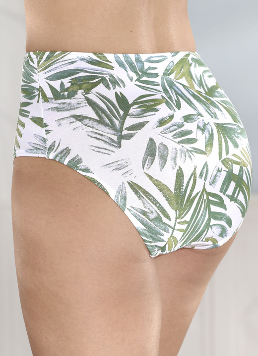 Slip - Set van vier slips met een mooi bloemdessin, in Größe 038 bis 054, in Farbe WEISS-GRÜN Ansicht 1
