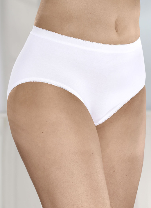 Slip - Pack van drie slips van Speidel met biologisch katoen, in Größe L (44/46) bis XL (48/50), in Farbe WEISS