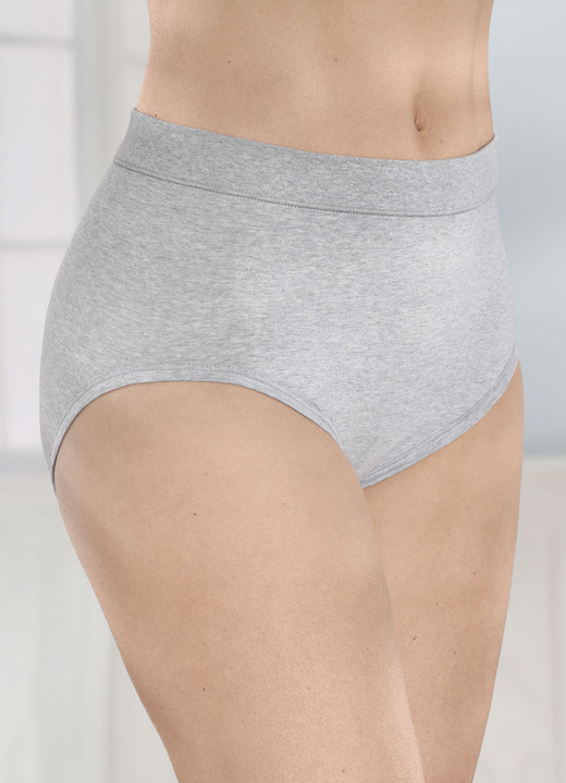 Slip - Set van drie slips met een comfortabele, zachte tailleband, in Größe L (44/46) bis XXL (52/54), in Farbe GRAU MELIERT Ansicht 1