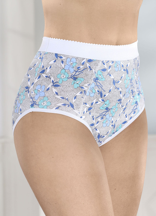 Slip - Set van vijf slips, in Größe 038 bis 054, in Farbe WEISS-BLAU-BUNT Ansicht 1