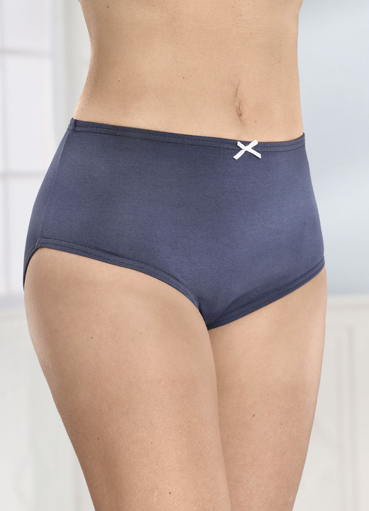 Slip - Set van vijf slips met elastische tailleband, in Größe 038 bis 056, in Farbe 3X MARINE, 2X WEISS Ansicht 1