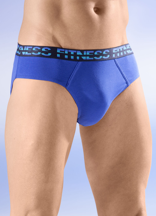 Onderbroeken - Verpakking van vier slips met elastische tailleband Onderbroeken - Verpakking van vier slips met elastische tailleband, in Größe 004 bis 011, in Farbe 2X ROYALBLAU, 2X SCHWARZ