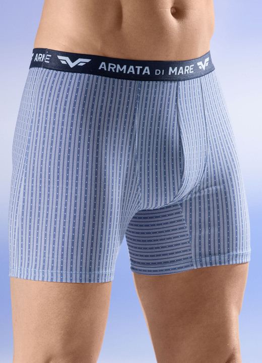 Onderbroeken - Drie pak broeken, in Größe 005 bis 011, in Farbe 3X JEANSBLAU-WEISS