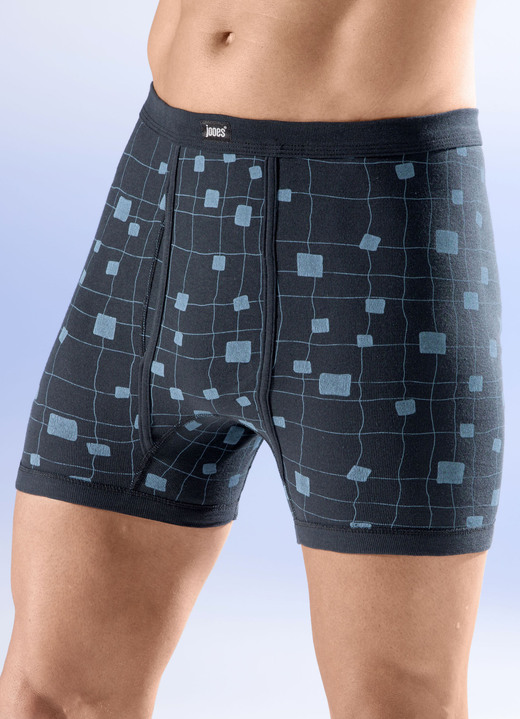 Onderbroeken - Vierpack onderbroeken met all-over design Onderbroeken - Vierpack onderbroeken met all-over design, in Größe 005 bis 014, in Farbe 2X ANTRACIET-POVE BLAUW, 2X ANTRACIET-ROBIJNROOD