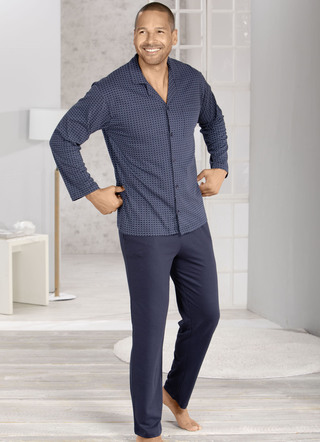 Pyjama met knoopsluiting bovenaan