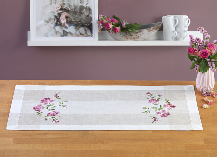 Tafellakens - Geborduurde tafel- en kamerdecoratie, in Größe 101 (Kleedje, 35/50 cm) bis 404 (Kussensloop, 40/40 cm), in Farbe SEKT-BUNT