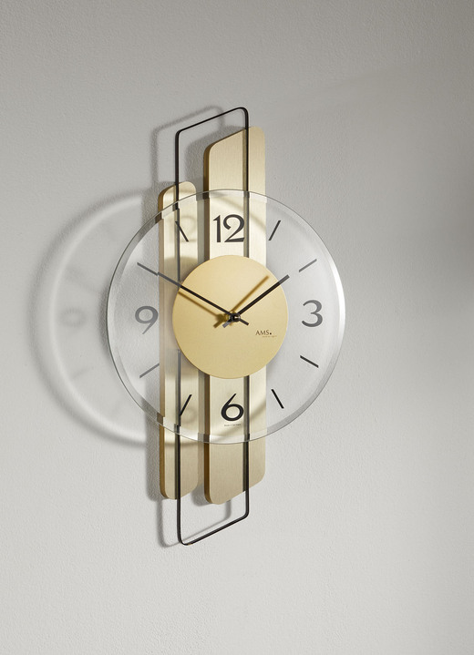 Woonaccessoires - Wandklok met nauwkeurig quartz uurwerk, in Farbe GOUD Ansicht 1