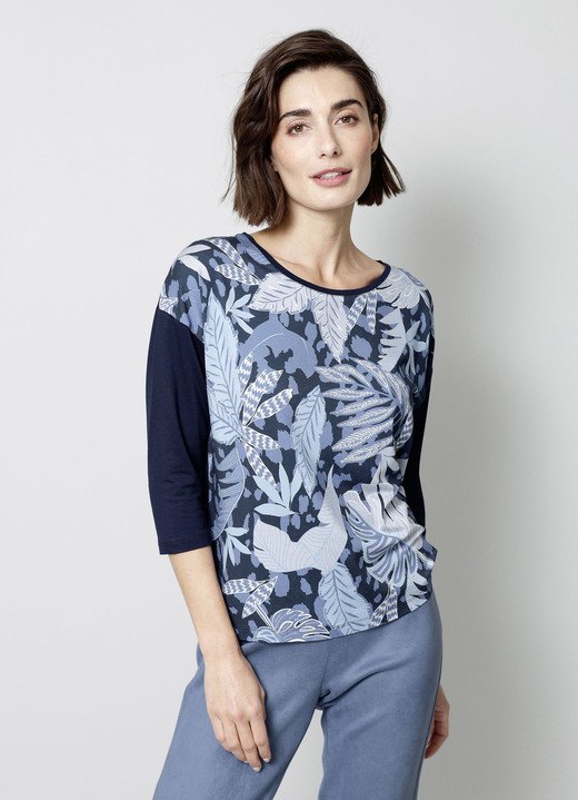 3/4-mouw - Shirt met 3/4-mouwen 3/4-mouw - Shirt met 3/4-mouwen, in Größe 038 bis 052, in Farbe ROOKBLAUW-IJSBLAUW