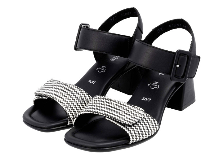 Sandalettes & slippers - Remonte sandalen met gevlochten details, in Größe 036 bis 042, in Farbe SCHWARZ-WEISS Ansicht 1