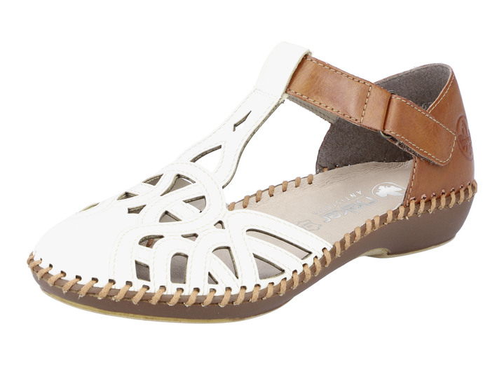 Instappers & veterschoenen - Rieker sandaal met klittenbandsluiting, in Größe 036 bis 042, in Farbe CREME-COGNAC Ansicht 1