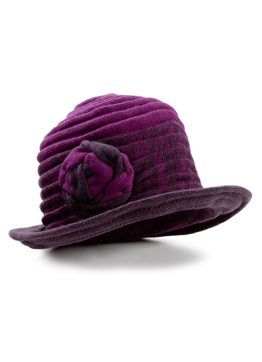 Mutsen & hoeden - Elegante dameshoed met decoratieve bloem, in Farbe BEERE Ansicht 1