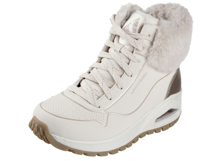 Laarzen & laarsjes - SKECHERS, gevoerde dameslaarzen, winterschoenen, met zachte pluche kraag, in Größe 036 bis 041, in Farbe ECRU Ansicht 1