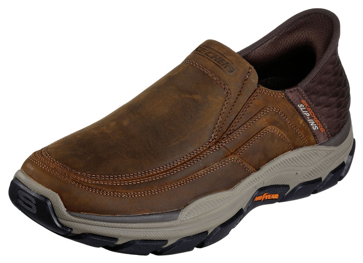 Instappers & veterschoenen - SKECHERS, comfortabele herenpantoffels, met voorgevormde instaphak Instappers & veterschoenen - SKECHERS, comfortabele herenpantoffels, met voorgevormde instaphak, in Größe 040 bis 046, in Farbe DUNKELBRAUN