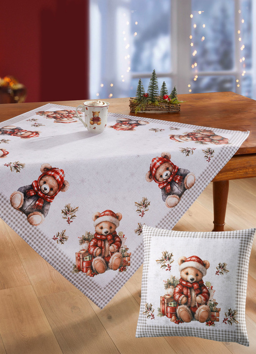 Decoratiekussens & slopen - Tafel- en kamerdecoratie, in Größe 101 (Kleedje, 35/50 cm) bis 404 (Kussensloop, 40/40 cm), in Farbe WEISS-BUNT Ansicht 1