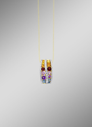 Veelkleurige hanger van goud