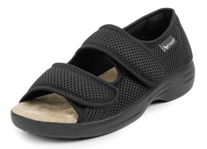Inspiratie - Klittenbandsandalen voor dames en heren, in Größe 036 bis 046, in Farbe SCHWARZ, in Ausführung Comfort klittenbandsandaal met 2 klittenbandsluitingen Ansicht 1