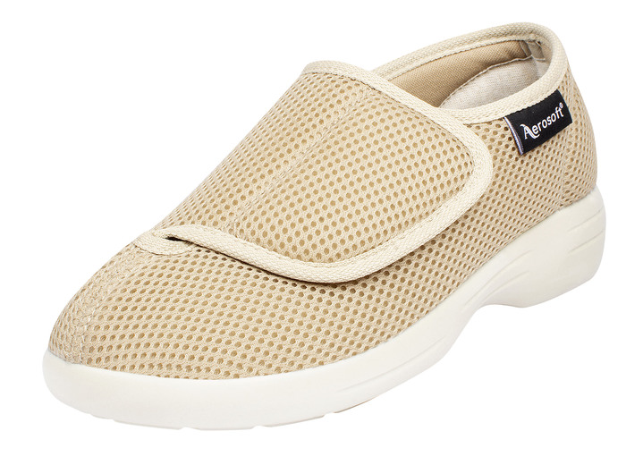 Instappers & veterschoenen - Klittenband lage schoen voor dames en heren, in Größe 036 bis 046, in Farbe BEIGE Ansicht 1