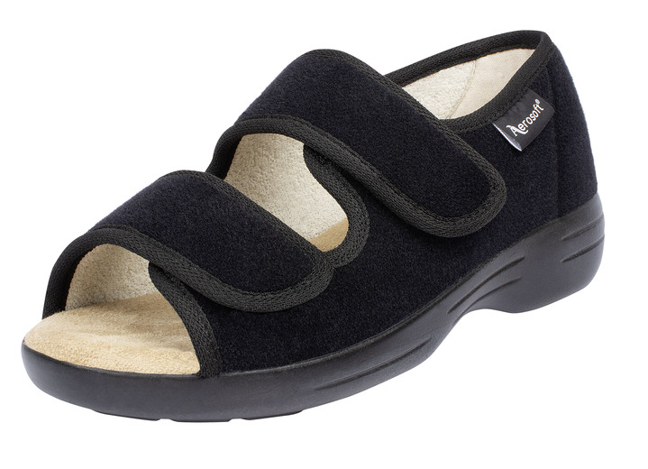 Inspiratie - Klittenbandsandalen voor dames en heren, in Größe 036 bis 046, in Farbe SCHWARZ