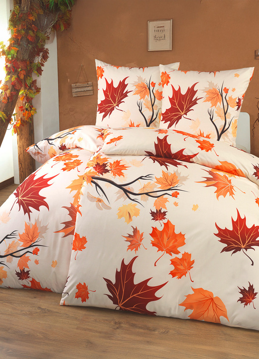 Beddengoed - beddengoedset, in Größe 112 (80/80 + 135/200 cm) bis 115 (80/80 + 155/220 cm), in Farbe ORANGE-ROT Ansicht 1
