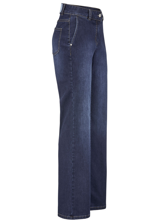 Broek met knoop- en ritssluiting - Jeans met wijdere pijpen, in Größe 017 bis 050, in Farbe DONKERBLAUW Ansicht 1