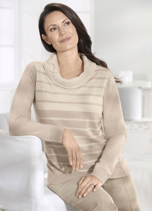 Pullover & breimode - Trui in zeer zachte kwaliteit met kasjmier, in Größe 036 bis 052, in Farbe BEIGE-NATUR