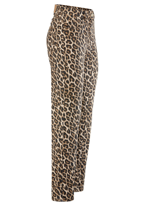 Broek met knoop- en ritssluiting - Broek in trendy luipaardprint Broek met knoop- en ritssluiting - Broek in trendy luipaardprint, in Größe 017 bis 050, in Farbe BEIGE-ZWART-BRUIN