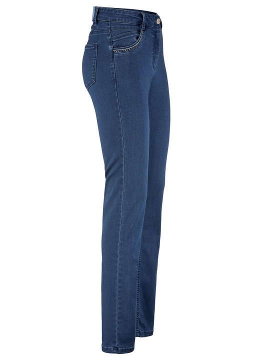 Broek met knoop- en ritssluiting - 5-pocket jeans, in Größe 018 bis 052, in Farbe JEANSBLAU Ansicht 1