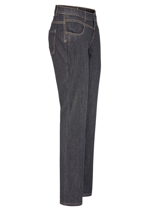 Broek met knoop- en ritssluiting - Magic jeans met figuurcorrigerend jeanszadel Broek met knoop- en ritssluiting - Magic jeans met figuurcorrigerend jeanszadel, in Größe 017 bis 052, in Farbe SCHWARZ