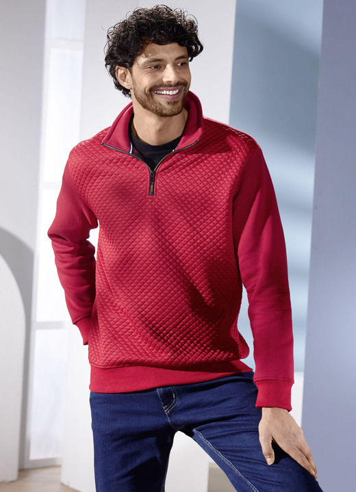 Sweatshirts - Trui in 2 kleuren, in Größe 046 bis 062, in Farbe DONKERROOD Ansicht 1