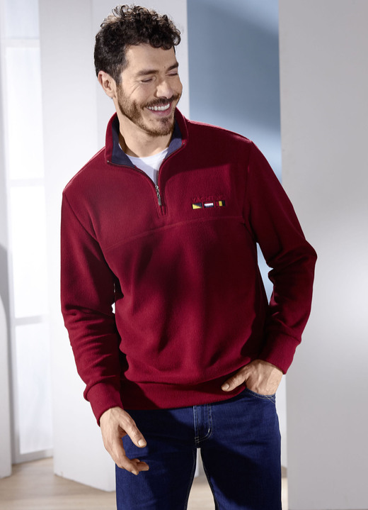 Sweatshirts - Fleece trui in 3 kleuren Sweatshirts - Fleece trui in 3 kleuren, in Größe 046 bis 064, in Farbe DUNKELROT