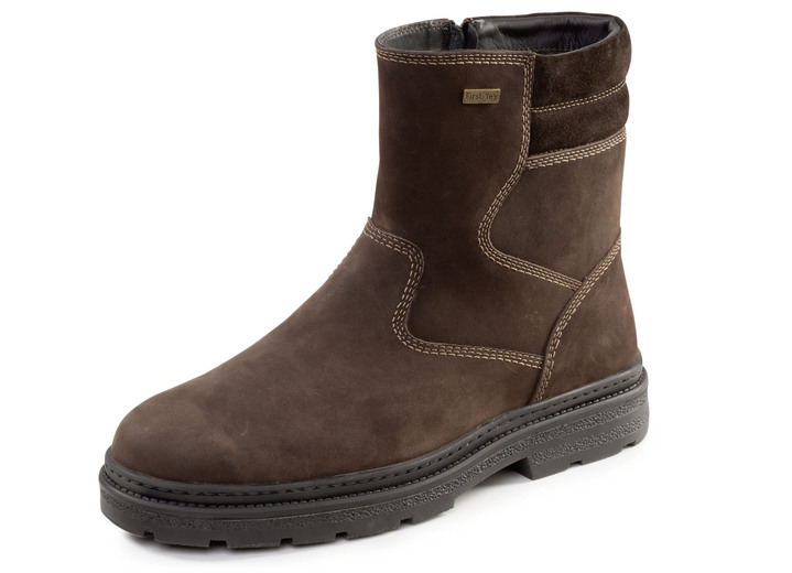 Laarsjes - GINO GALANTE, gevoerde herenlaarzen, winterschoenen, met lamsvacht Laarsjes - GINO GALANTE, gevoerde herenlaarzen, winterschoenen, met lamsvacht, in Größe 040 bis 046, in Farbe BRAUN
