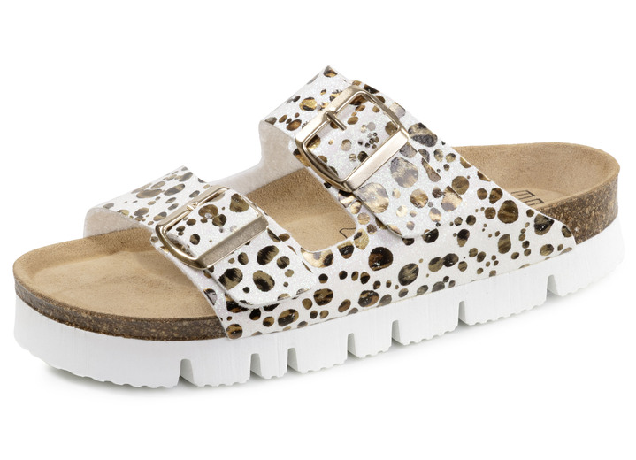 Sandalettes & slippers - ELENA EDEN, trendy damesmuiltjes, breedte H, met klittenbandsluiting, in Größe 036 bis 042, in Farbe CREME-BRONZE Ansicht 1