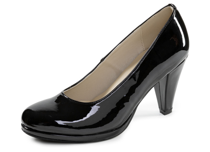 Pumps & ballerina's - Andrea Conti, chique damespumps, gemaakt van glanzend lakleer, in Größe 036 bis 042, in Farbe ZWART Ansicht 1