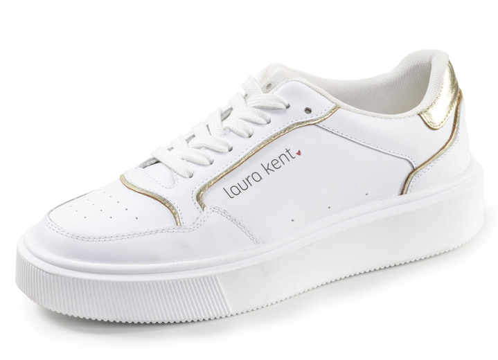 Breedte H - LAURA KENT, trendy damessneakers, breedte H, met uitneembaar voetbed, in Größe 036 bis 042, in Farbe WEISS Ansicht 1