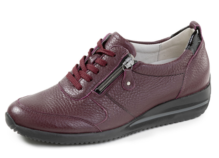 Breedte H - Waldläufer, lichte damessneakers, breedte H, met uitneembaar voetbed, in Größe 3 1/2 bis 8, in Farbe BORDEAUX Ansicht 1