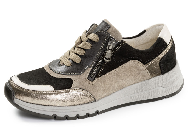 Breedte H - Waldläufer, comfortabele damessneakers, breedte H, met uitneembaar voetbed, in Größe 3 1/2 bis 8, in Farbe TAUPE-KLEURIG Ansicht 1