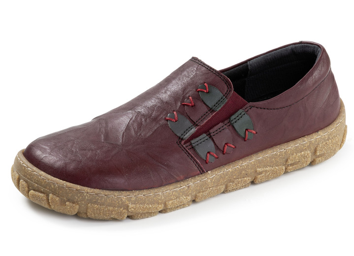Instappers & veterschoenen - ELENA EDEN, comfortabele damesschoenen op blote voeten, breedte G, met uitneembaar voetbed, in Größe 036 bis 042, in Farbe BURGUND Ansicht 1