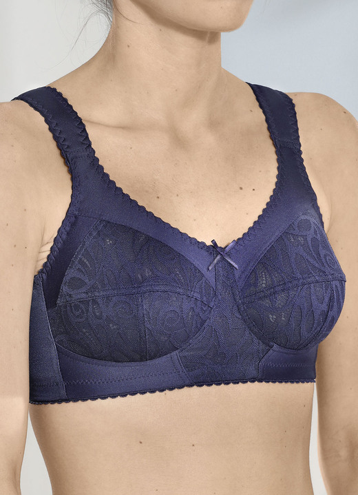 Soft-BH - BH met gevoerde elastische kant, in Größe 080 bis 110, in Cup B, in Farbe MARINE Ansicht 1