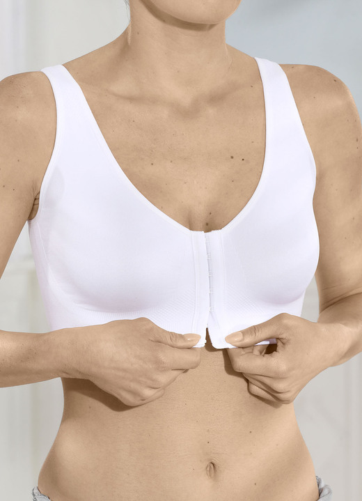 BH met voorsluiting - BH met praktische sluiting aan de voorkant, in Größe 3XL bis XXL, in Farbe WEISS Ansicht 1