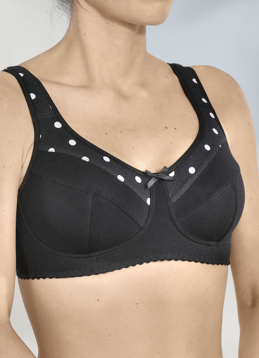 Soft-BH - BH met hoog katoengehalte, in Größe 080 bis 105, in Cup B, in Farbe SCHWARZ Ansicht 1