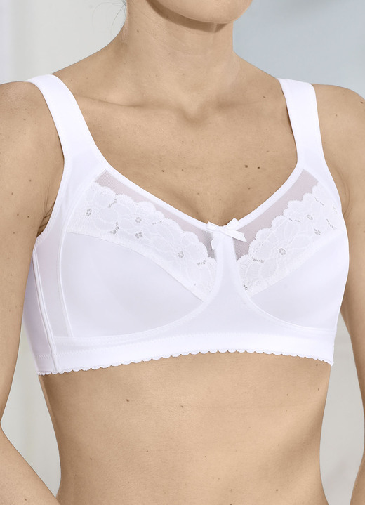 Soft-BH - BH met elastische kant, in Größe 080 bis 105, in Cup B, in Farbe WEISS Ansicht 1