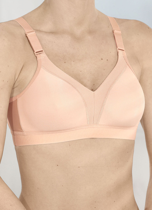 Sport-BH - Triumph Triaction Wellness sportbeha voor licht dragen, in Größe 075 bis 095, in Cup B, in Farbe PUDER Ansicht 1