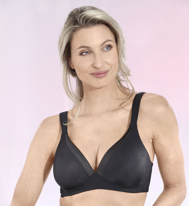 T-Shirt-BH - Naturana bh met verstevigde rug, in Größe 075 bis 095, in Cup A, in Farbe SCHWARZ Ansicht 1