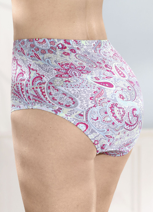 Slip - Verpakking van vijf slips met paisley-motief, in Größe 038 bis 056, in Farbe GRAU-PINK-BUNT Ansicht 1