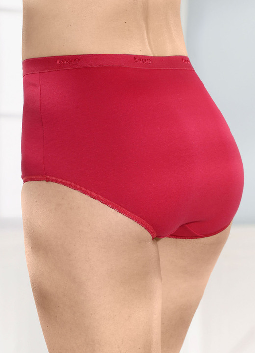 Slip - brio lingerie vijf-pack slips met elastische boorden, in Größe 040 bis 056, in Farbe 3X ROT, 2X SCHWARZ Ansicht 1