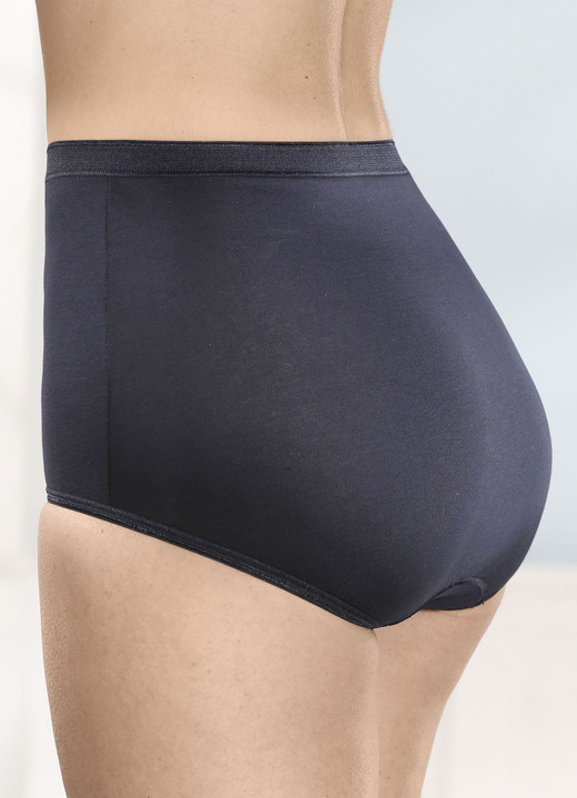 Slip - brio lingerie vijf-pack slips met subtiele glanzende afwerkingen, in Größe 040 bis 058, in Farbe 3X MARINE, 2X WEISS Ansicht 1
