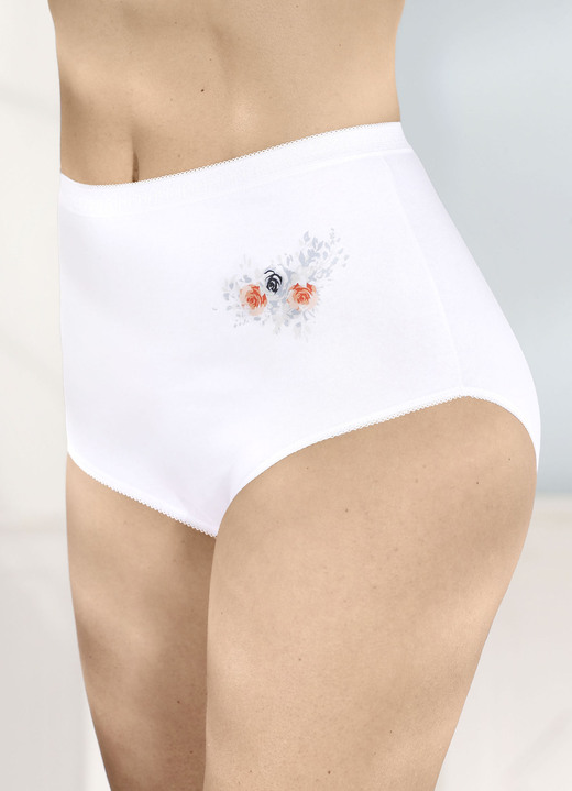 Slip - Vijfpack slips met bloemenmotief, in Größe 038 bis 058, in Farbe 5X WEISS Ansicht 1